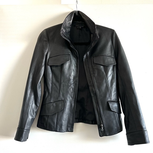 THEORY Leather Jacket - Picture 1 of 10